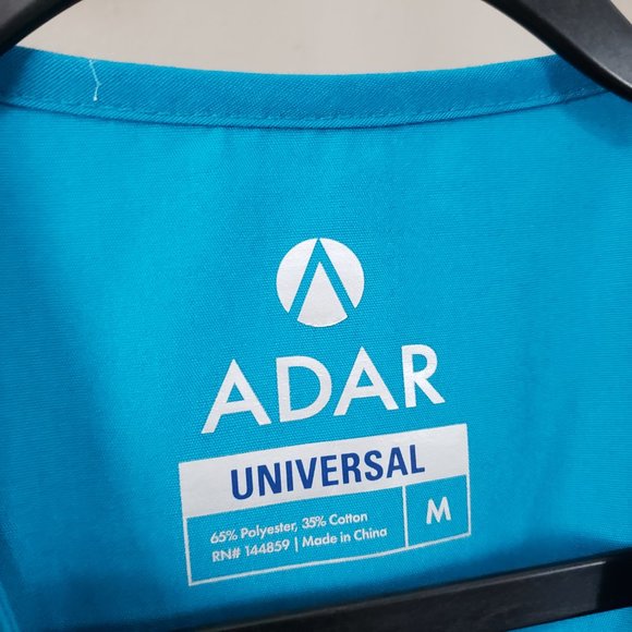 Adar Hunter Green Teal Blue Double Pocket Snap Front Scrub Top Bundle Medium - Picture 6 of 12